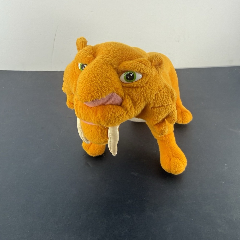 Ice Age 1 2 4 Drift SaberTooth Tiger Plush Brown Diego Sid Manny 2005 Mattel 12"